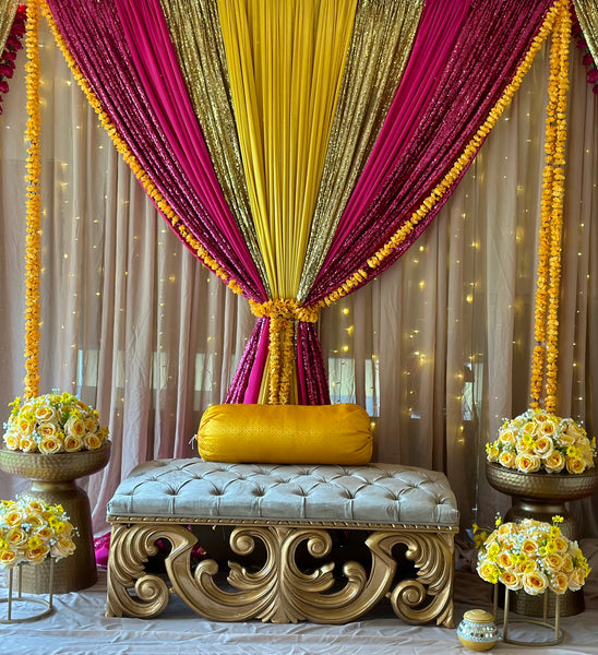 Pink mehndi stage