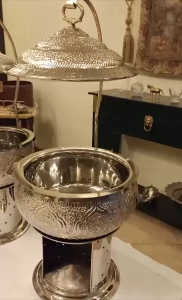 Traditional copper buffet warmer package