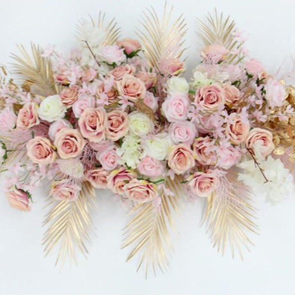 Pink & Gold 2pce Decorative Flowers