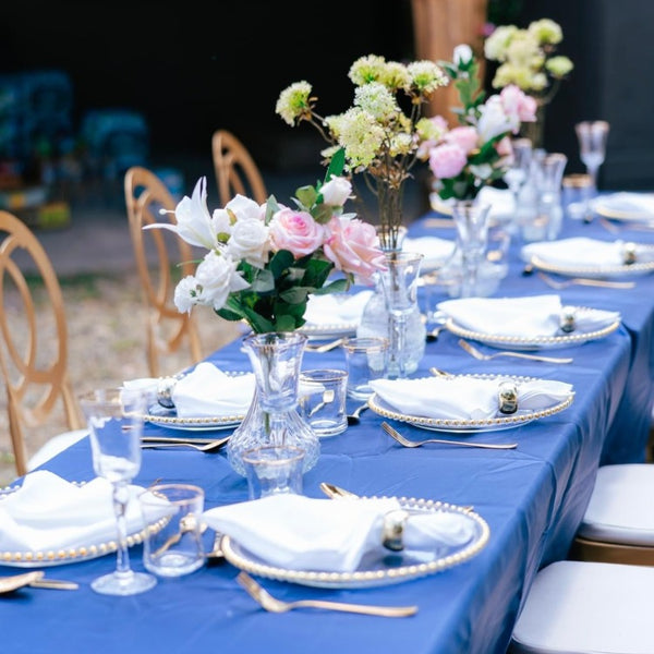 Tablecloth rectangle royal blue Saturn