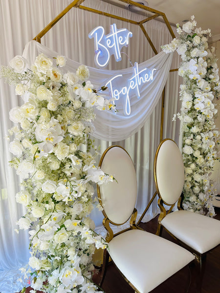 Floral 4 pce   2 m white orchards