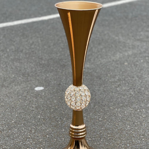 Vase -gold Trumpet crystal ball