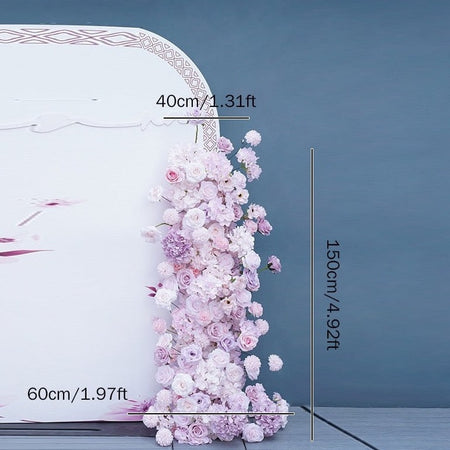 Floral  Panel- pink white