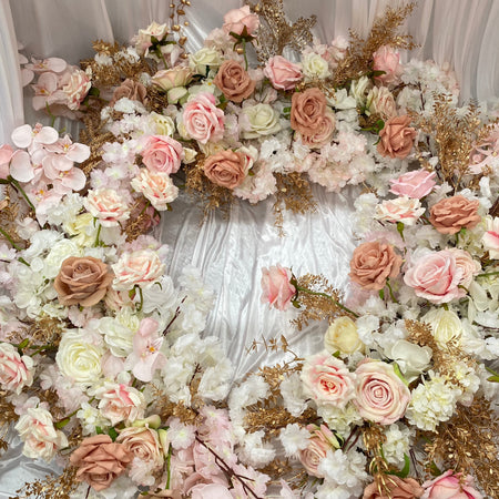 Floral centrepiece -Peach and White