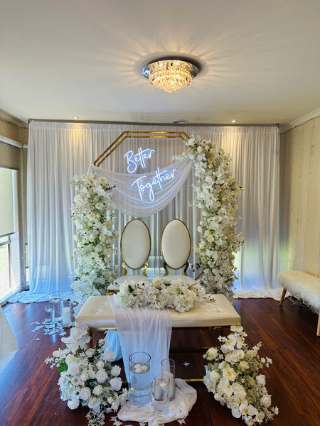 Floral 4 pce   2 m white orchards