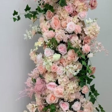 Floral  Panel- pink white