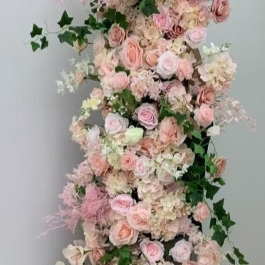 Floral runner 1m White ,Pink n Peach