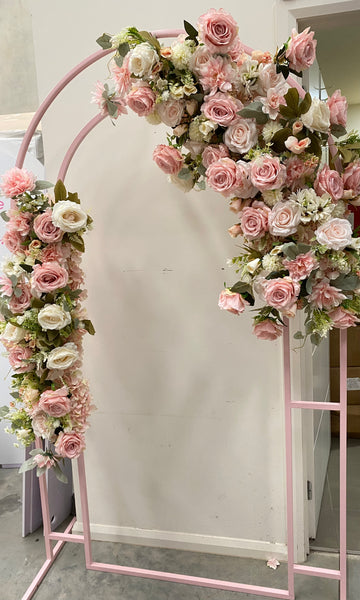 Floral arch pink mint green