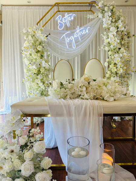 Floral 4 pce   2 m white orchards