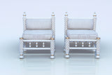 Sofa Pearl White Gold Settee - 4 Piece Set