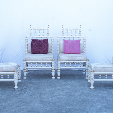 Chaise Lounge - White and Gold