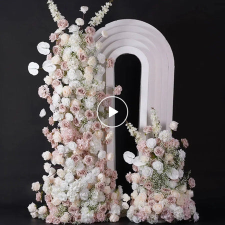Floral  Panel- pink white