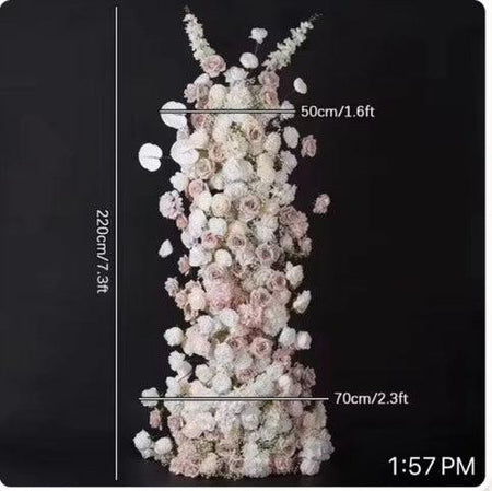 Floral  Panel- pink white