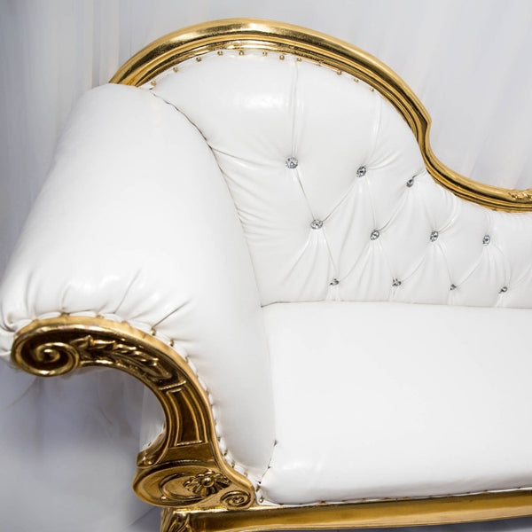 Chaise Lounge - White and Gold