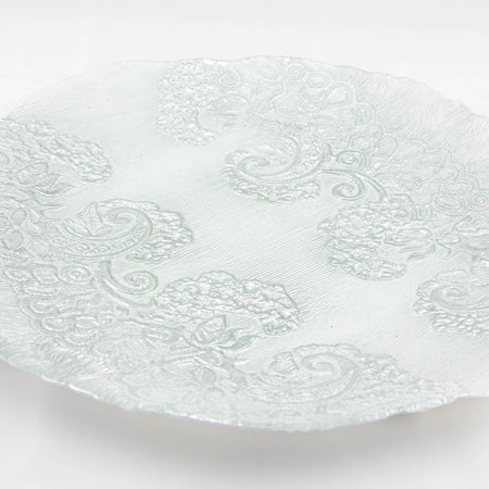 Charger Plate - Silver Damask