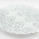 Charger Plate - Silver glass Damask