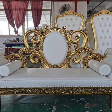 Chaise Lounge - White and Gold