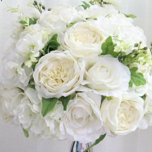 Floral  centrepiece white rose peony