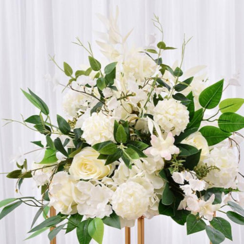 Floral centrepiece tall white green
