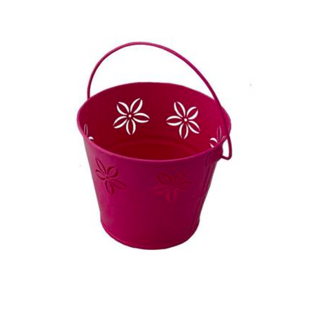 Tin Bucket - Red & White Polka Dot