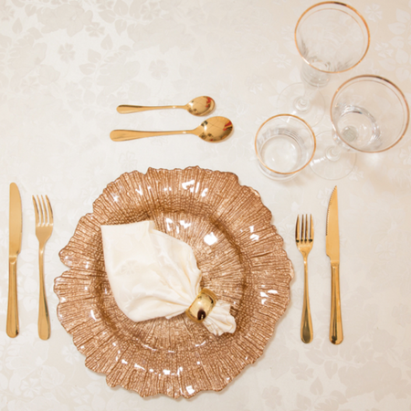 Gold cake table set 12pce - Hire