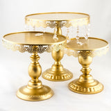 Gold cake table set 7pce - Hire