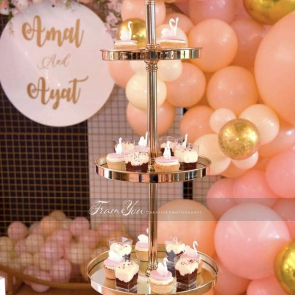 Cupcake Stand - Gold Mirror - 3 Tier