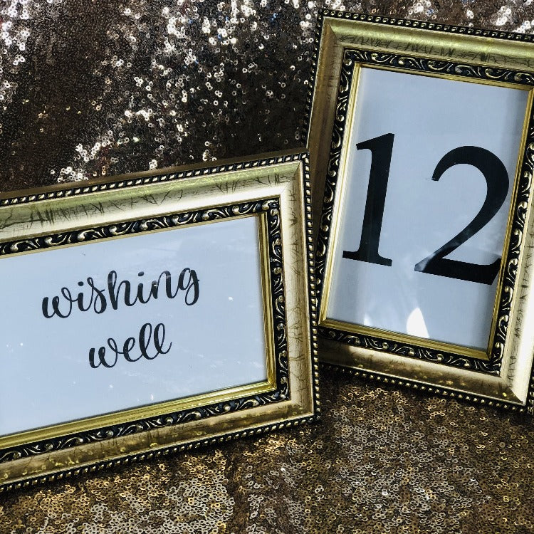 Vintage frames for wedding table numbers | Honestweddingadvice.com