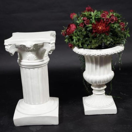 Vintage Urn and Pedestal - Ivory