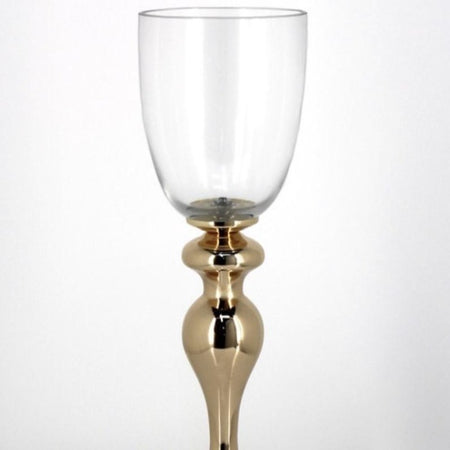 Trumpet Vase - Gold & Crystal