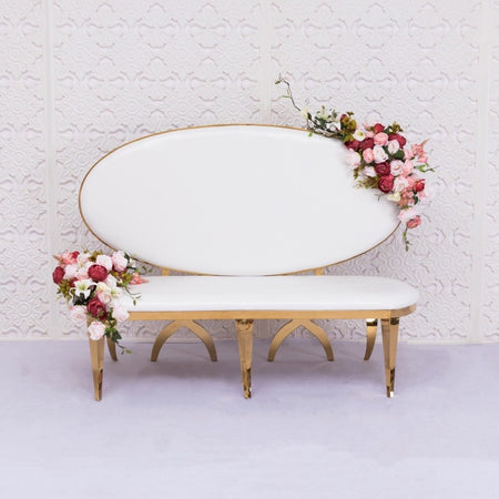 Sofa Pearl White Gold Settee - 4 Piece Set