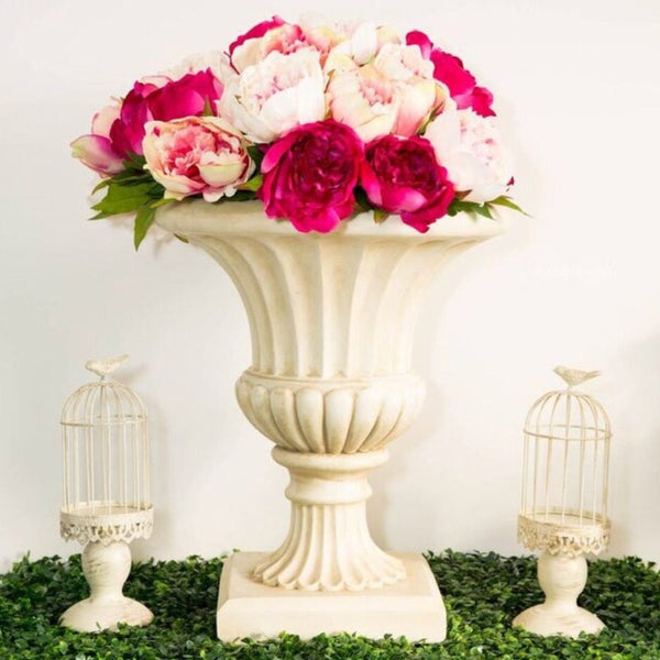 Vintage Urn and Pedestal - Ivory