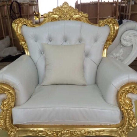 Chaise Lounge - White and Gold