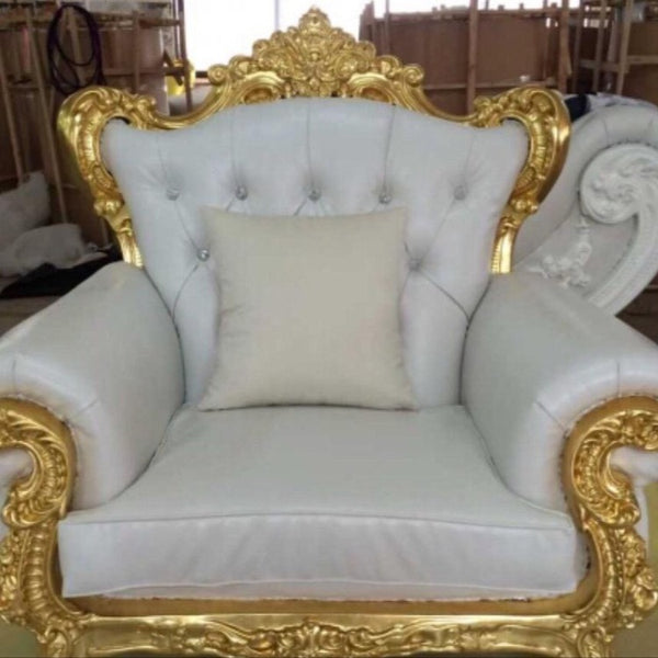 Sofa -Single Seater Gold and White