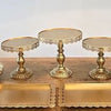 Gold cake table set 7pce - Hire