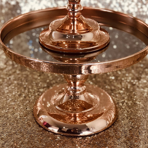 Cake Stand - Rose Gold Mirror