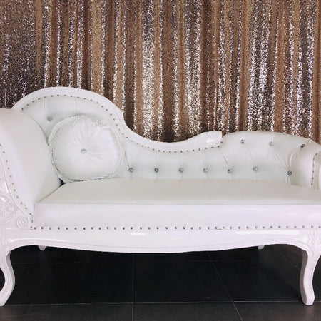 Chaise Lounge - White and Gold