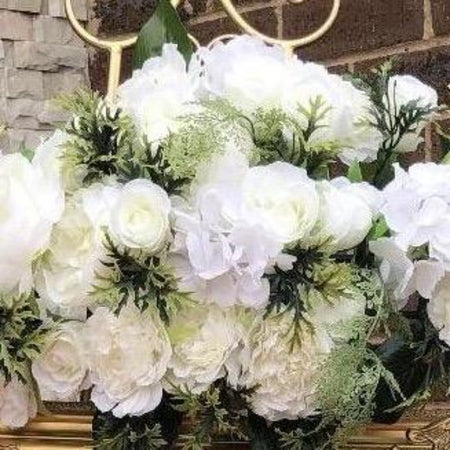 Floral centrepiece -Peach and White