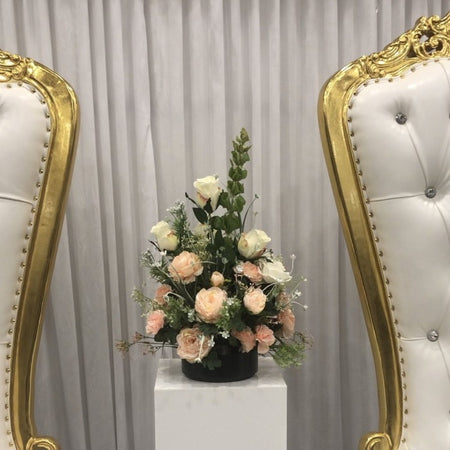 Floral  Panel- pink white