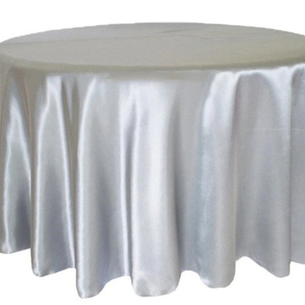 Tablecloth round -silver Satin