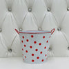 Tin Bucket - Red & White Polka Dot