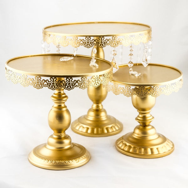 Gold cake table set 12pce - Hire