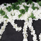 floral runner -2m white green