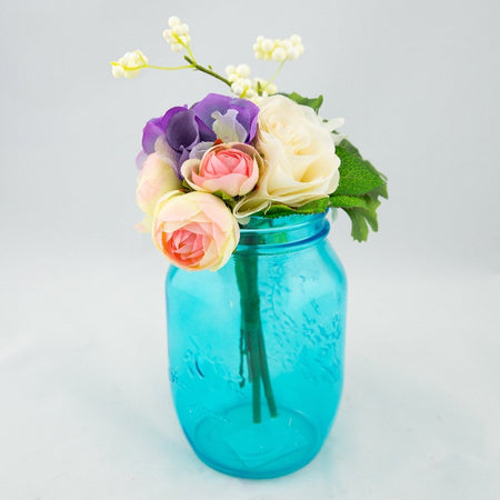 Vase - Mason Burlap Lace