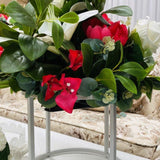 Floral CENTREPIECE- Fuschia and Ivory