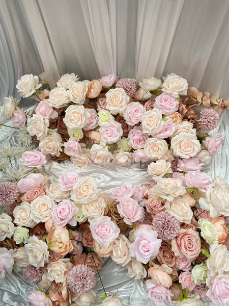Floral  Panel- pink white
