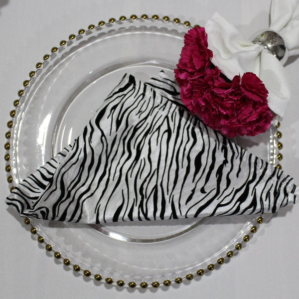 Napkin - Satin - Zebra Print