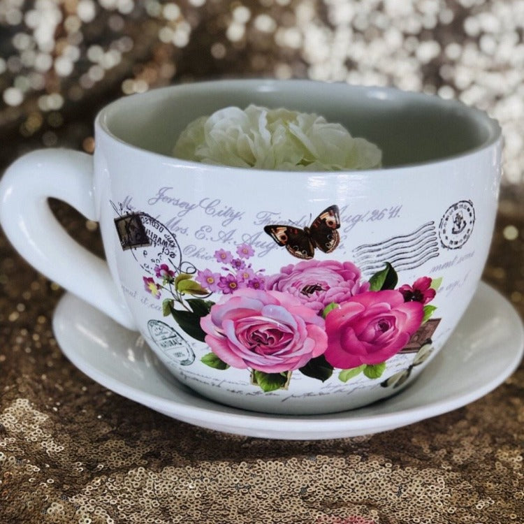 large cup saucer planter Props-large cup and saucer – Decorium Events