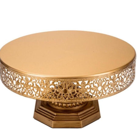 Gold cake table set 7pce - Hire