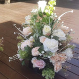 Floral centrepiece -Peach and White